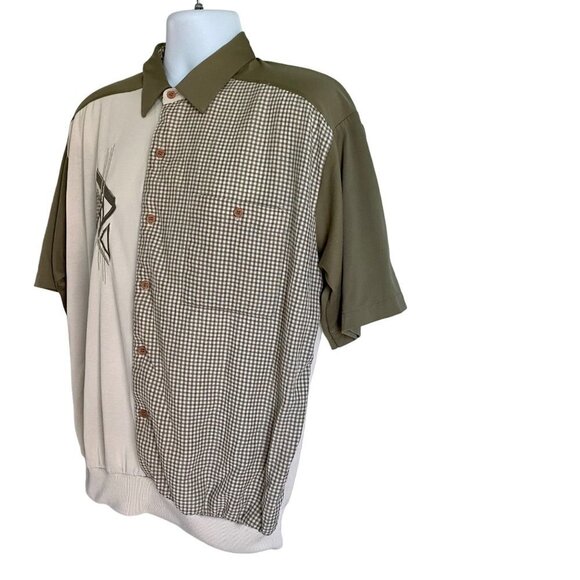 Milo International Short Sleeve Button Up Collar Banded Waist Shirt Men's XL - Picture 3 of 10